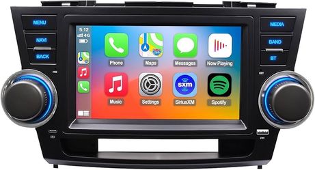 QLED Car Stereo for Toyota Highlander 2008-2013, Wireless CarPlay Android Auto
