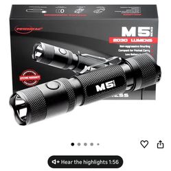 PowerTac M5-G3 2030 Lumens Rechargeable Tactical Flashlight, 330M Throw with Magnetic Charging and Dual Switch, LED Flashlight for Outdoor Emergency