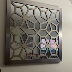Silver Abstract Mirror