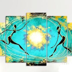 5 PCS ABSTRACT WOMAN PICTURES  WALL ART. CHECK OUT PICTURES FOR MEASUREMENTS. NN