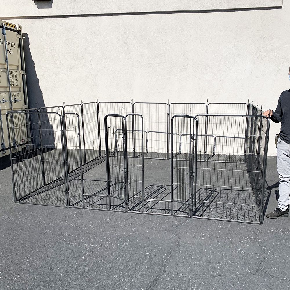 New $250 Large 10x10 FT Heavy Duty 48” Tall 16-Panel Pet Playpen Dog Crate Kennel Exercise Cage Fence