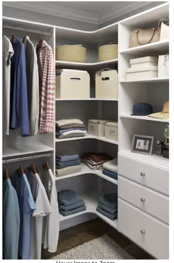 Closet Evolution 30 in. D x 30 in. W Classic White Wood Corner Shelf