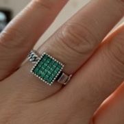 Vintage Green color Silver Ring for Women