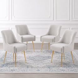 Light Grey Modern Dining Chairs 4 pcs