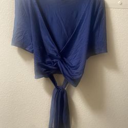 Blue Back Tie Top