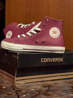 Vintage wine/ egret/rose gold converse