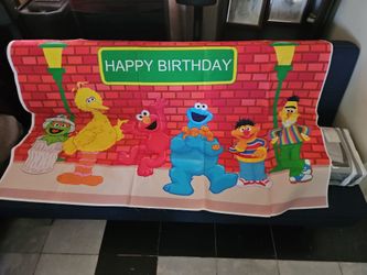 Sesame street backdrop.