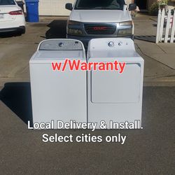 Clean Good Working Whirlpool Cabrio Washer & GE Electric Dryer.  Local Delivery With Warranty 