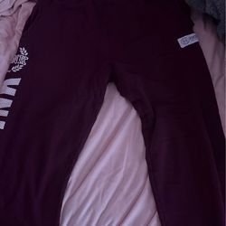 Victoria secret  sweat pants pink Burgundy size medium