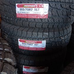 4 New Tires Installed/ Nuevas Llantas Instaladas 265/70/17 Land Spider AT Tires