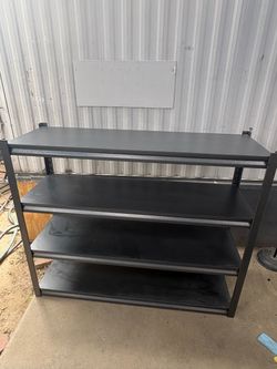 Black Metal 4-Tier Storage Shelving Unit