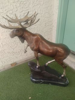1 hr sale only $350 Limited Ed Signed Original Moose Stag Bronze Sculpture Figurine Figure 1 out of 100