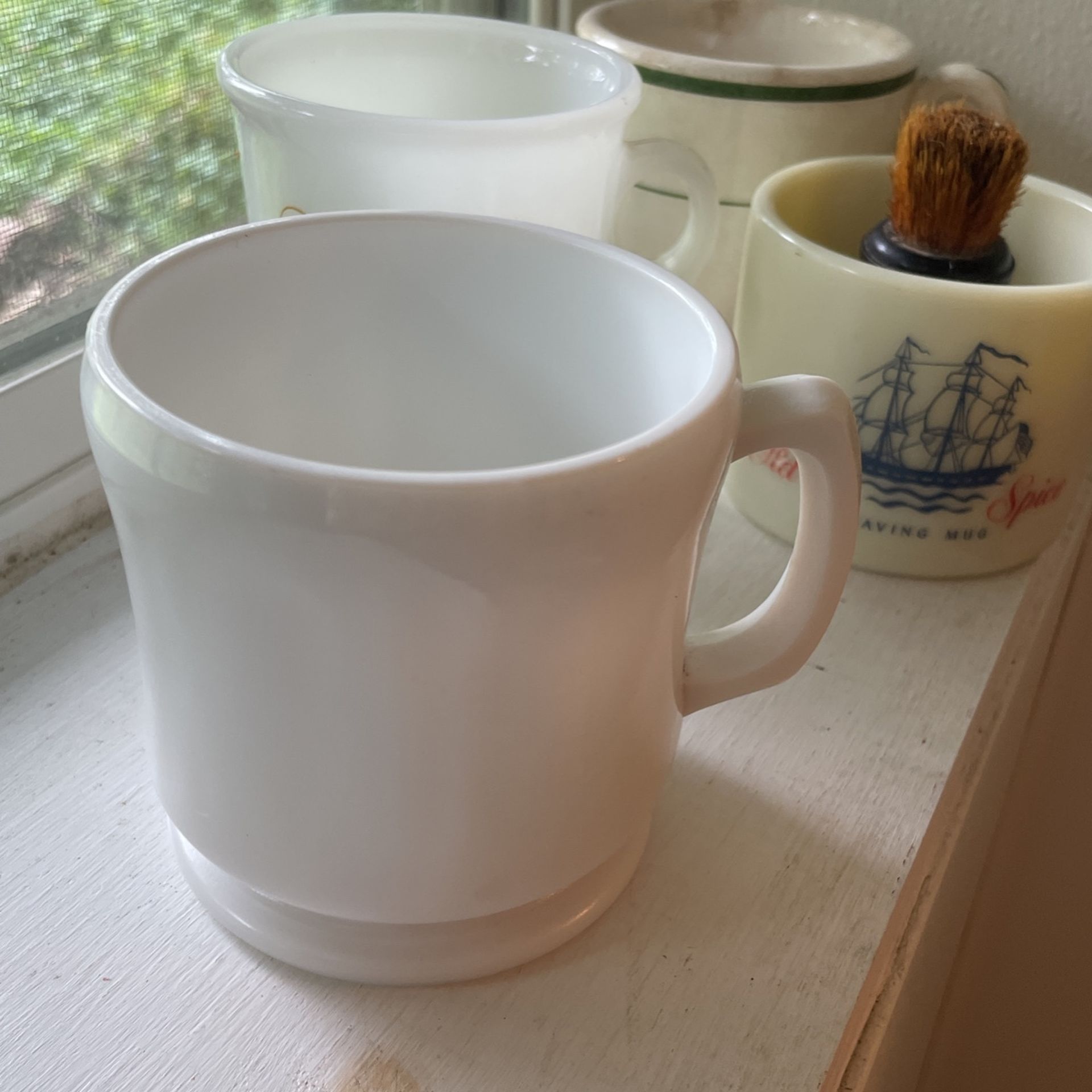 Plain White Shaving Mug With Brush