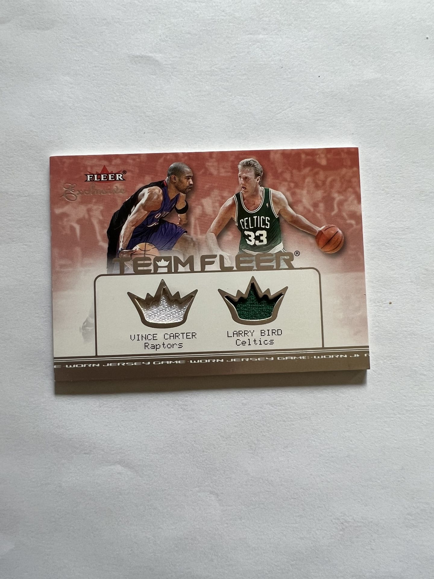 Vince Carter/Larry Bird Dual Jersey Card
