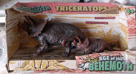 Triceratops Dinosaur Figures – 2‑Pack – Realistic Texture