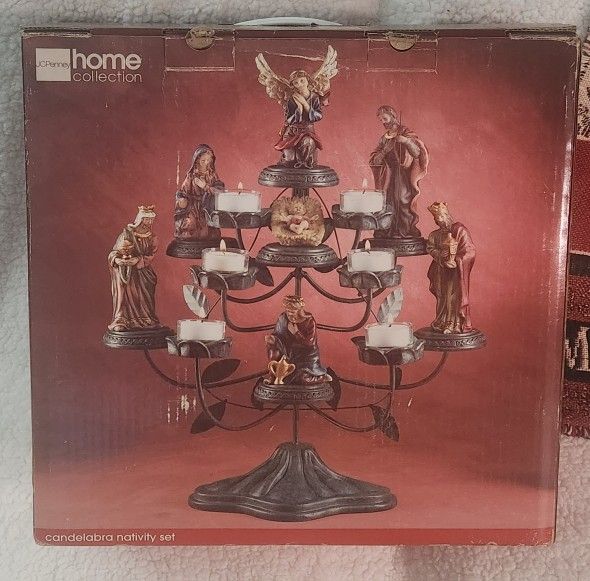 Candelabra Nativity Scene