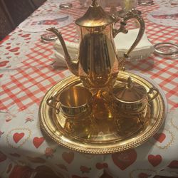 Beautiful Vintage Gold Plated Tea Set