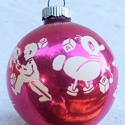vintage Christmas glass ornaments from Shiney Bright pink 

