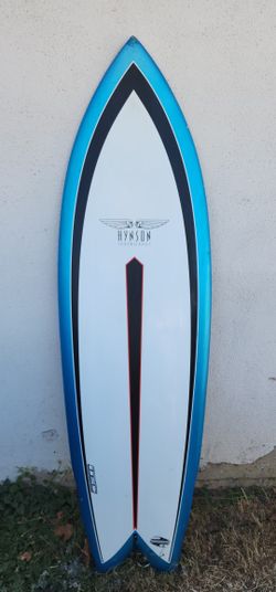 5 Ft 8 H Y N S O N Black Knight Quad Fish Surfboard