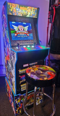Marvel vs Capcom Arcade1up Cabinet With Over 15,000 Video Games and Matching Stool