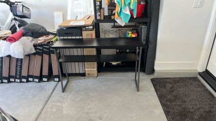 Wood Top Metal Two Shelf Tv Stand Or Side Table