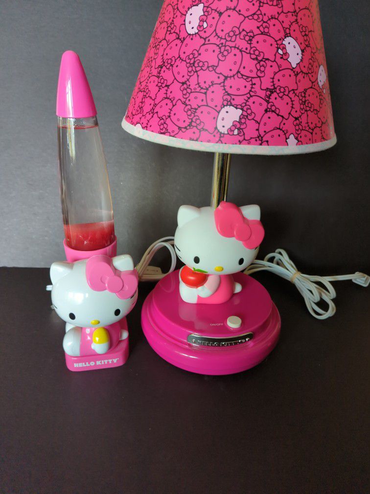 Hello Kitty Sanrio Vintage Lava Lamp & Table Lamp Set-Pre-Owned $50 For Both