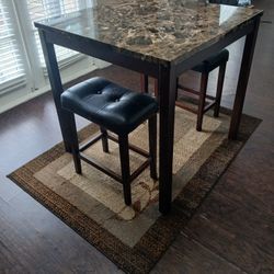 Dining Room Table, Chairs And Rug