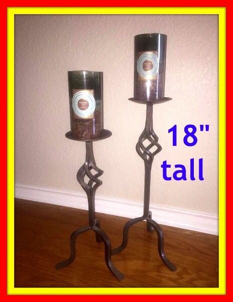 (Qty 2) 18” SET candle holders + 2 NEW candles