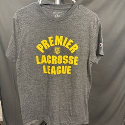 Champion Premier Lacrosse League T-Shirt Men’s Medium – Gray/Yellow – Excellent Condition 