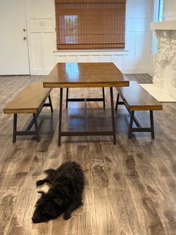 Dining table with bench seats