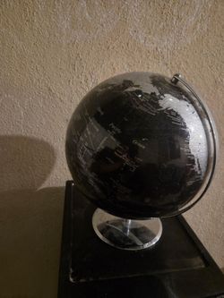 Black and Silver Decorative World Globe