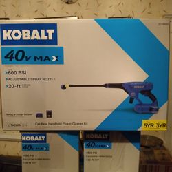 new kobalt 40v 600 psi pressure washer