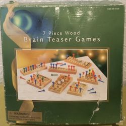 7 Piece Wooden Brain Teaser Games