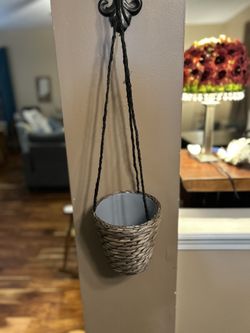 $8 - Boho Wicker Hanging Planter Basket