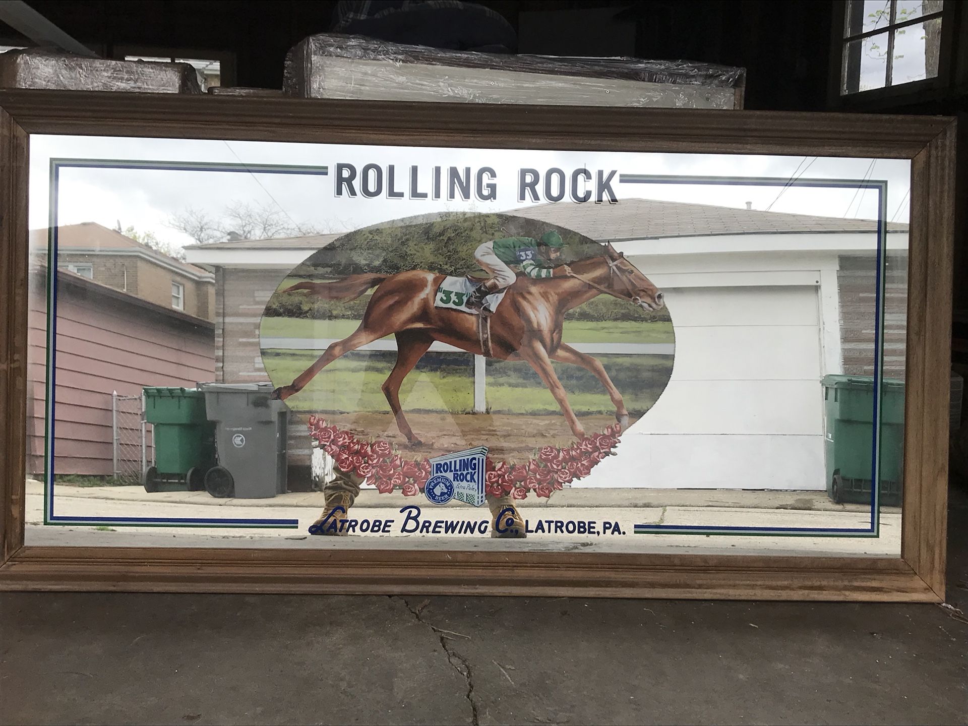 Vintage Rolling Rock Beer Kentucky Derby Mirror