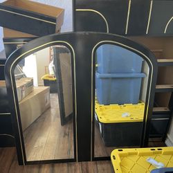 Vintage Dresser Set- Long dresser With Matching Mirror 