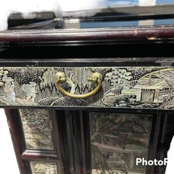 Antique Mother Of Pearl Cabinet 