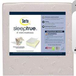 
Delta Children Serta SleepTrue Mini Crib Mattress, Premium Sustainably Sourced Fiber Core, Hypoallergenic & Waterproof Cover, Greenguard Gold Certifi