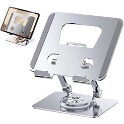 360 Degree Rotating Portable Aluminium Metal Adjustable Folding Tablet Stand Holder Compatible with iPad, Tablet, E-Reader, Kindle,Nexus 4-13 Inch, Si