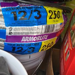 12/3 MC Cable 250ft Solid Metal Clad