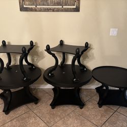 Farmhouse Black Round Coffee Tables