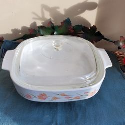 Vintage A 10 B 3.5 LITER PEACH FLORAL WITH LID