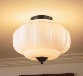 Elizabeth 15" Frosted Glass Semi-Flush Mount Ceiling Light