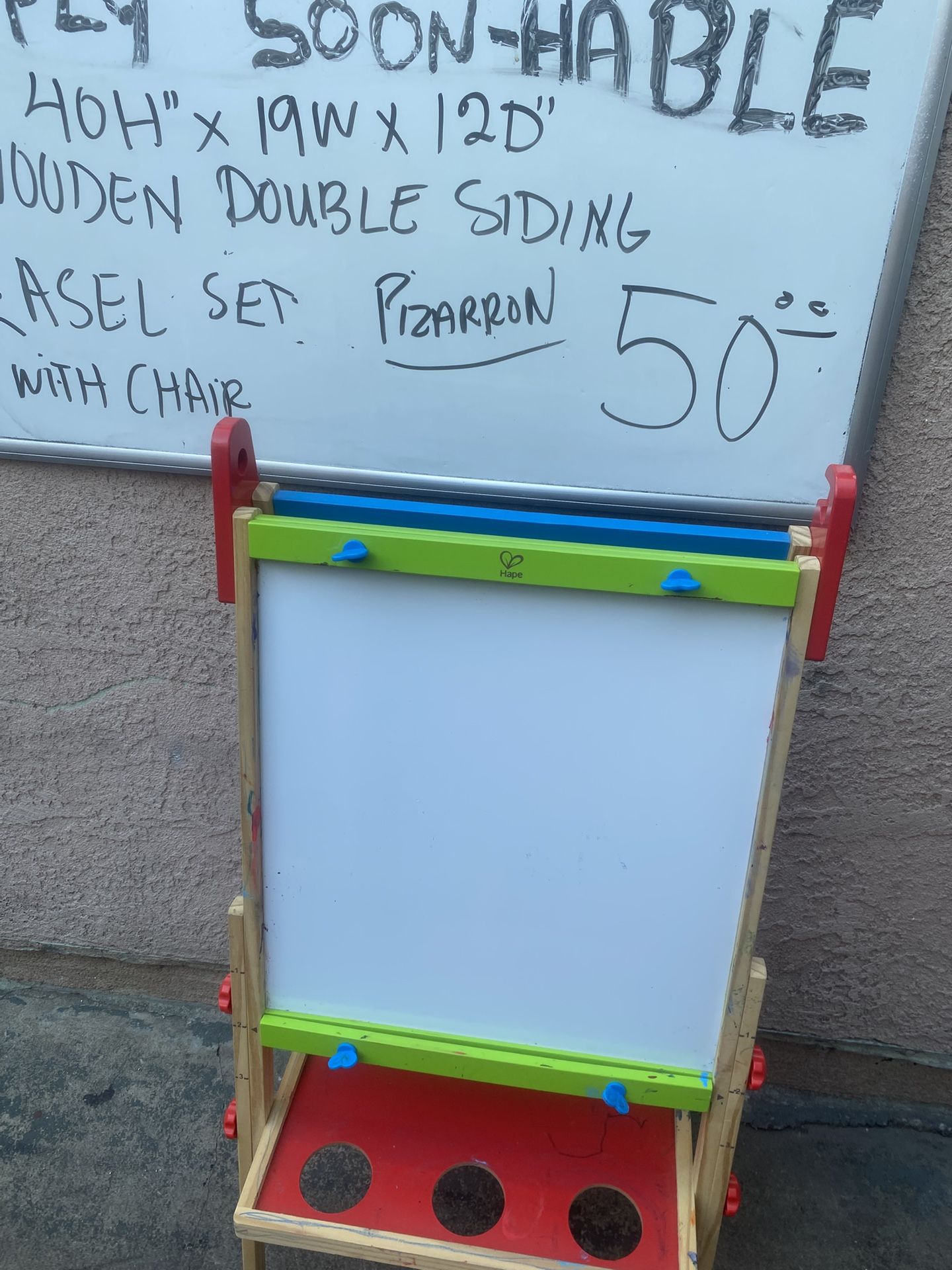 Kids White Board With Chair