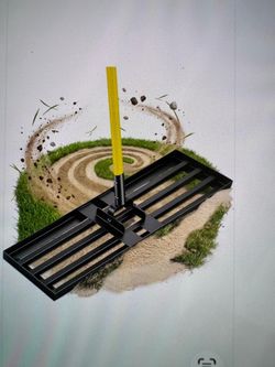 Professional 30 × 10 inch black sand or earth grass leveling rake on box