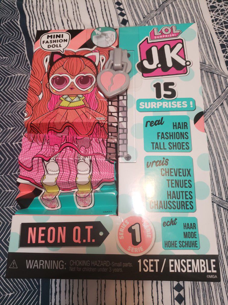 LOL Surprise! JK Neon Q.T. Mini Fashion Doll with 15 Surprises 