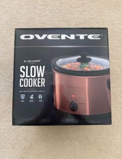 4 Qt Slow Cooker with Heat Tempered Glass Lid Ovente