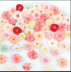 Artificial Silk Flower Heads Bulk Assortment