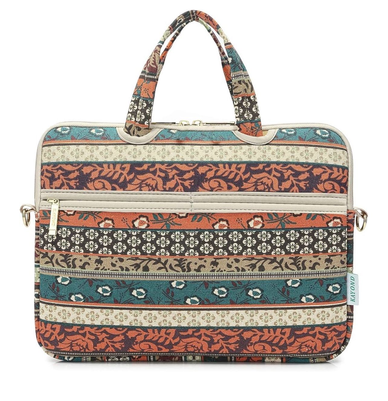 kayond Red Bohemia Patten Waterproof Laptop Shoulder Messenger Bag Case Sleeve for 15 Inch 15.6 Inch Laptop