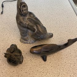 Eskimo Sculptures Carvings Antique